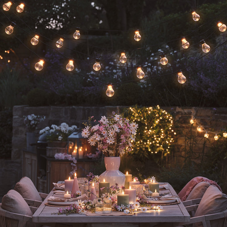 Outdoor-Dinner im Garten: Die schönsten Lichtideen für Tisch & Umgebung
