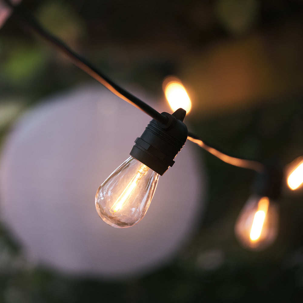 Ultimate Connect 60m 120er LED Lichterkette Glühbirnen warmweiß koppelbar schwarzes Kabel