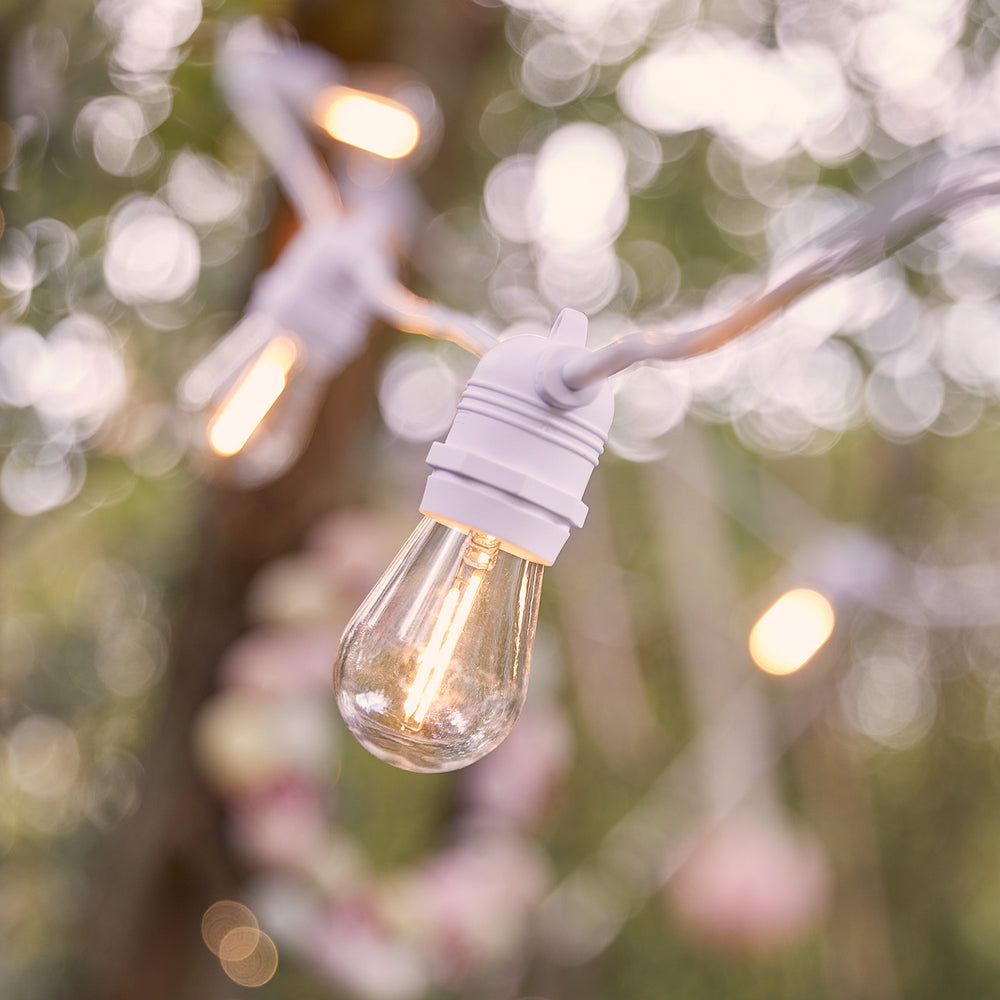 Ultimate Connect 5m 10er LED Lichterkette Glühbirnen warmweiß koppelbar weißes Kabel