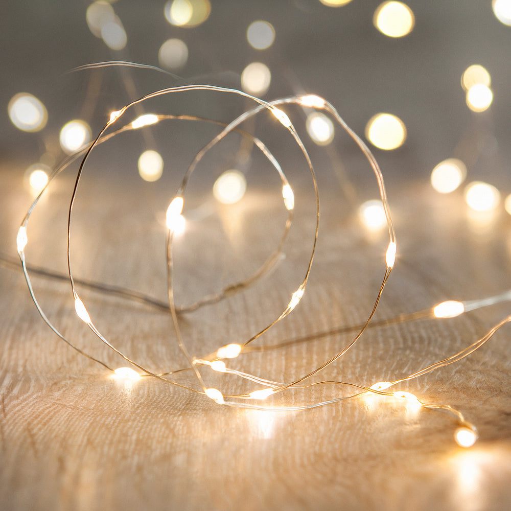 2er Set 20er LED Mikro-Lichterkette in warmweiß