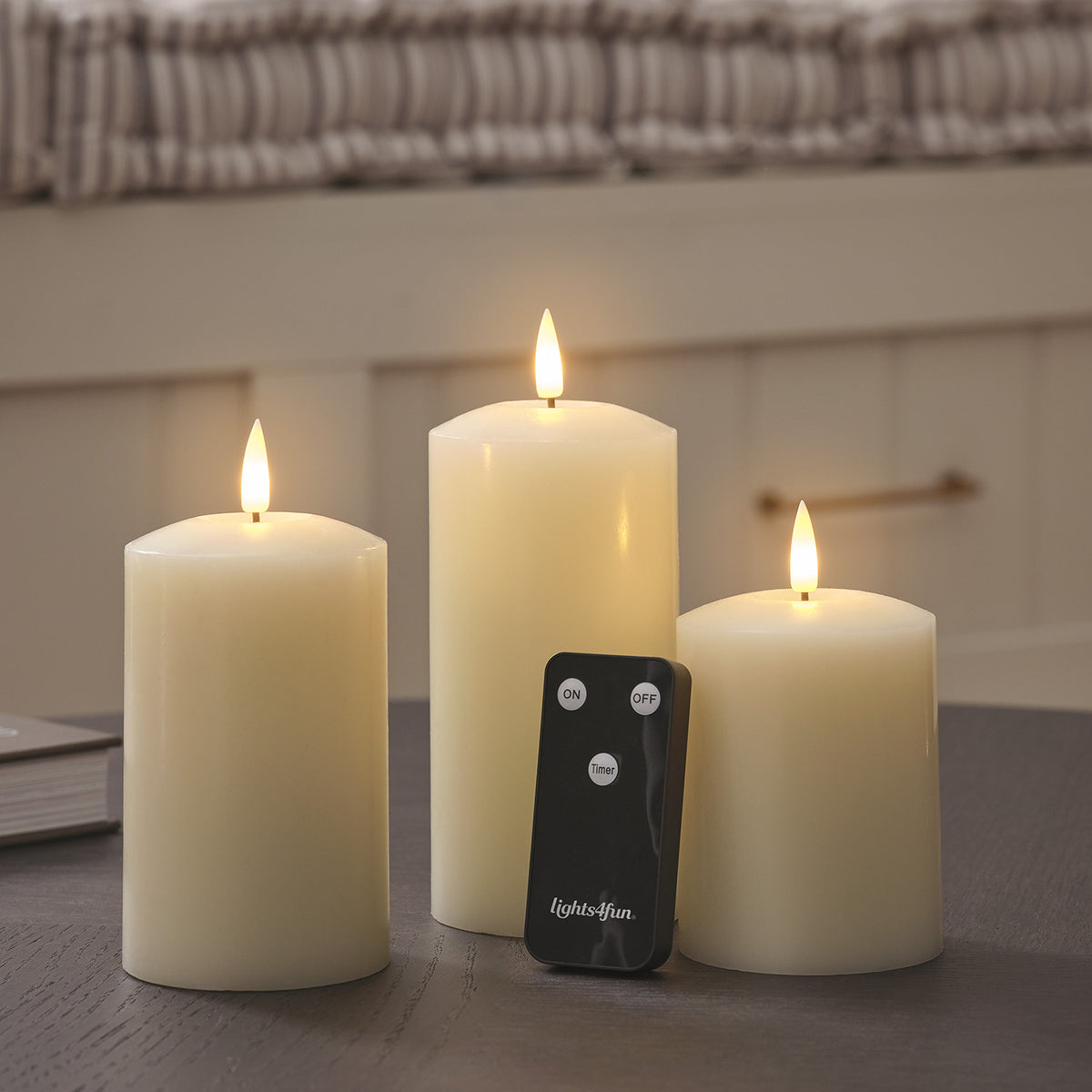 TruGlow® LED Kerzen Echtwachs Trio