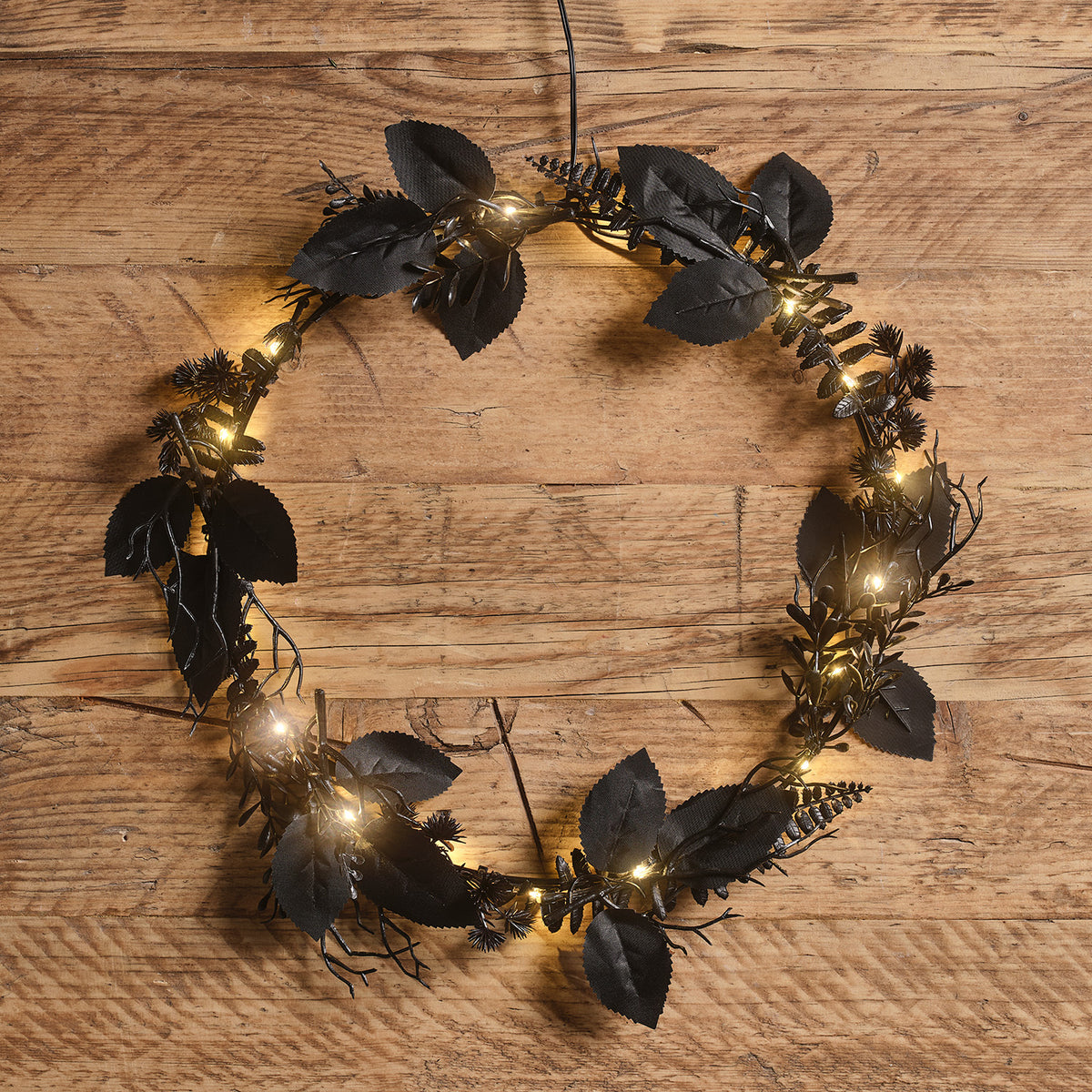 D-HA250123-Beleuchtetes_Halloween-Set_Schwarzer_Blaetter-Kranz_Girlande_5