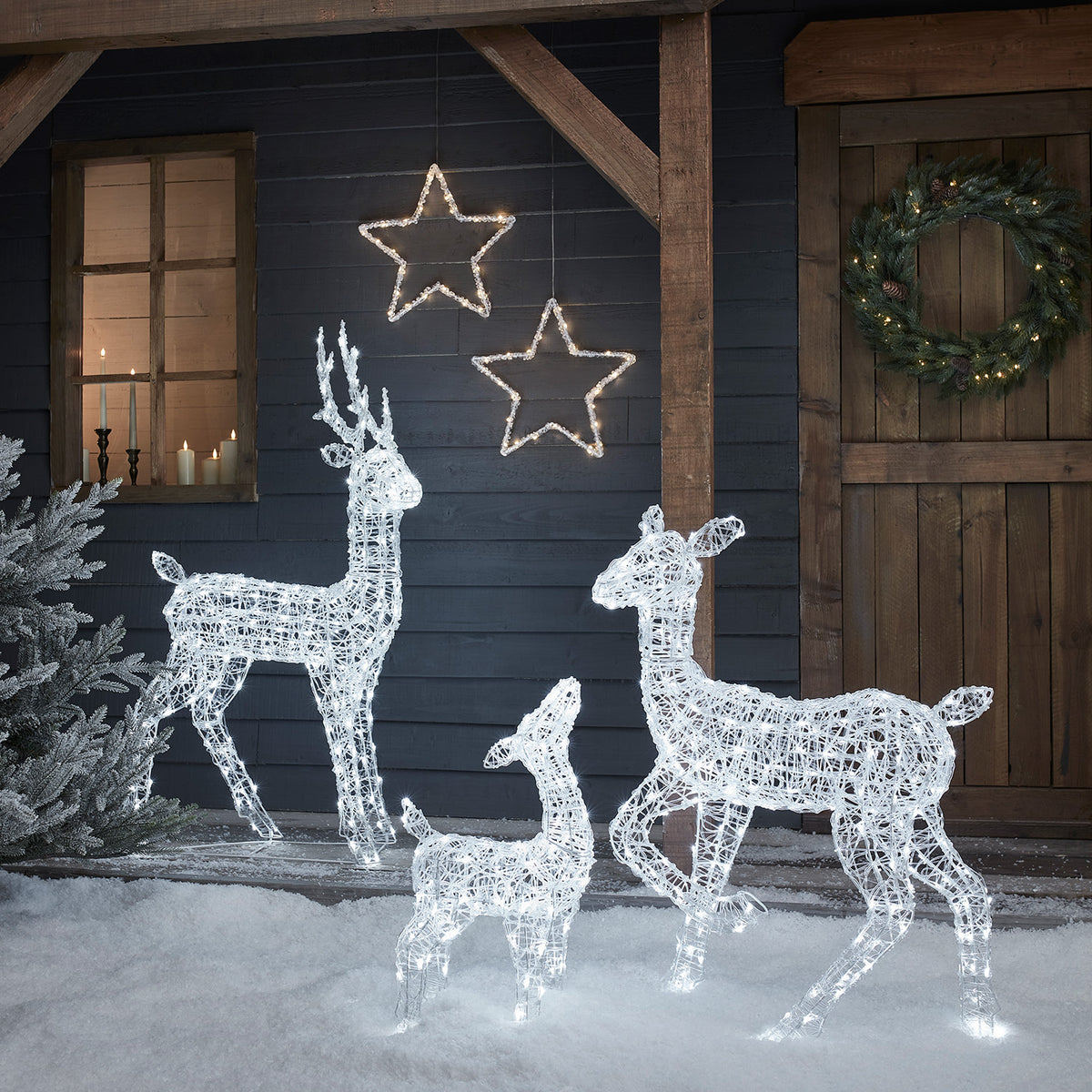 3er Set Solar-LED-Rentierfamilie M Swinsty