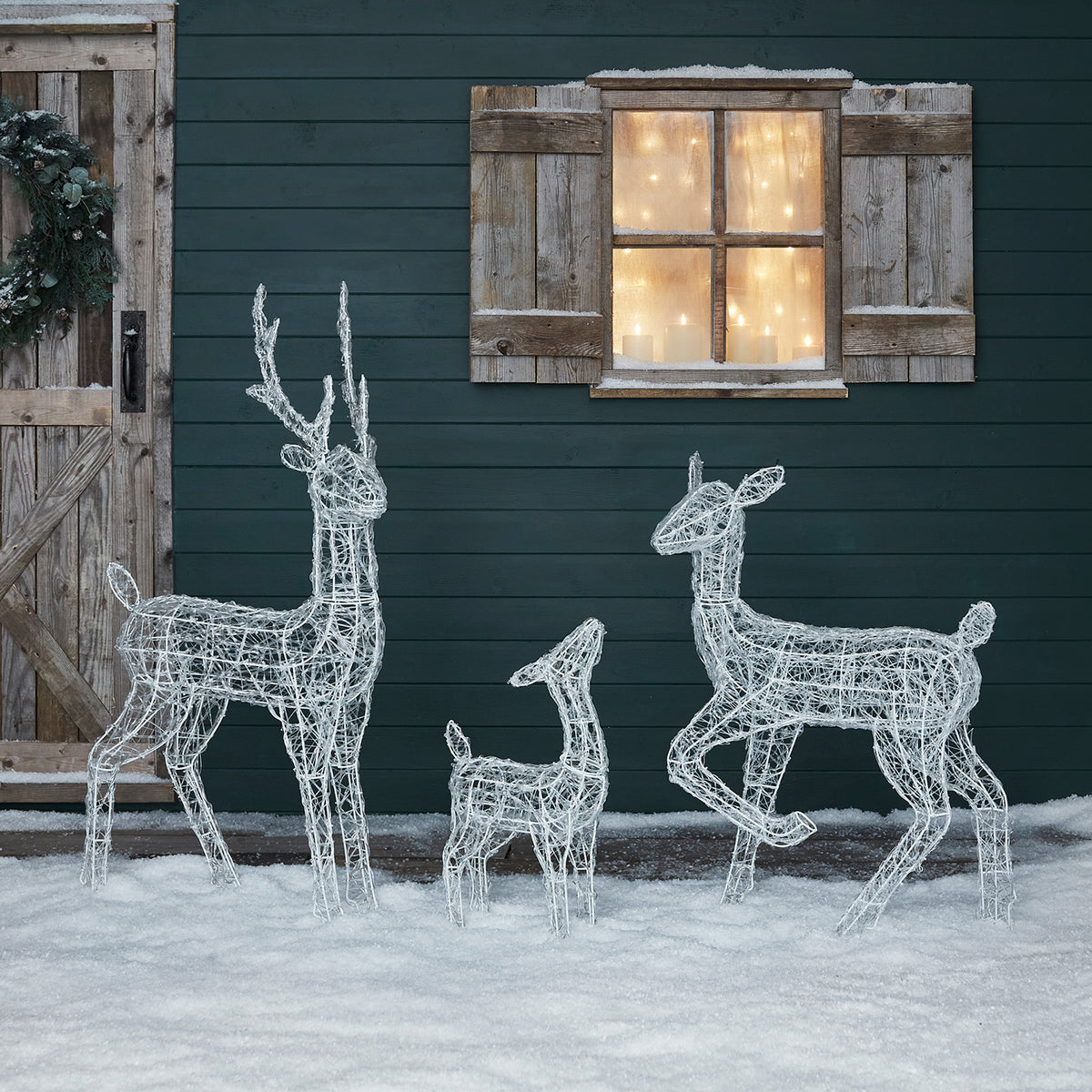 3er Set Solar-LED-Rentierfamilie M Swinsty