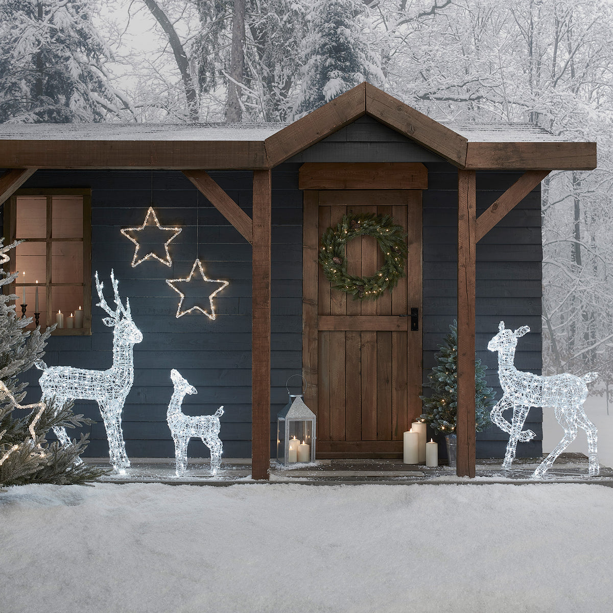 3er Set Solar-LED-Rentierfamilie M Swinsty
