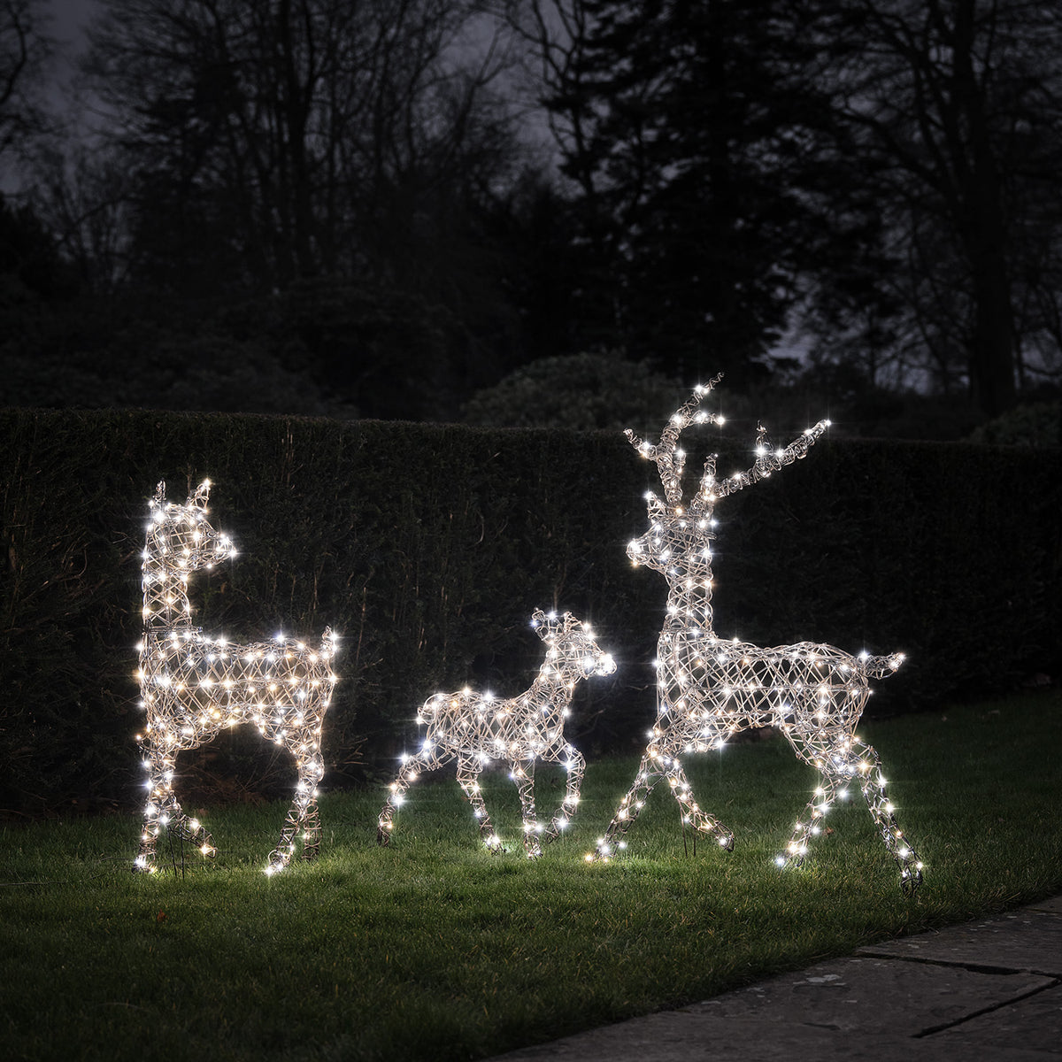 3er Set Solar-LED-Rentierfamilie L Studley
