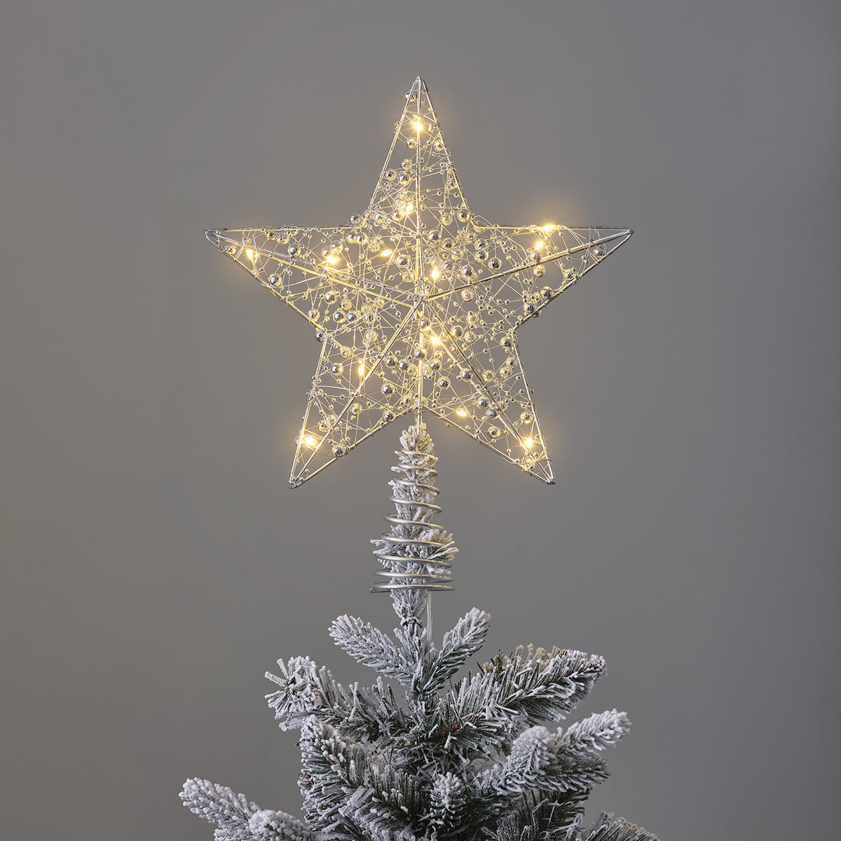 LED-Stern Weihnachtsbaumspitze silber