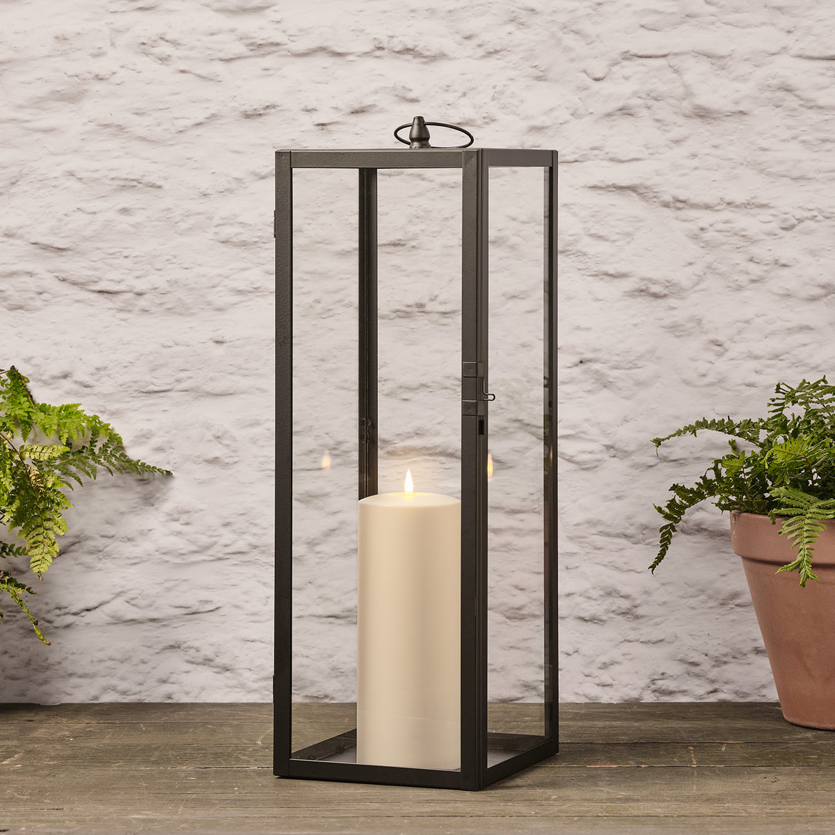 60cm Bowen Gartenlaterne mit TruGlow® Outdoor Kerze mit Fernbedienung