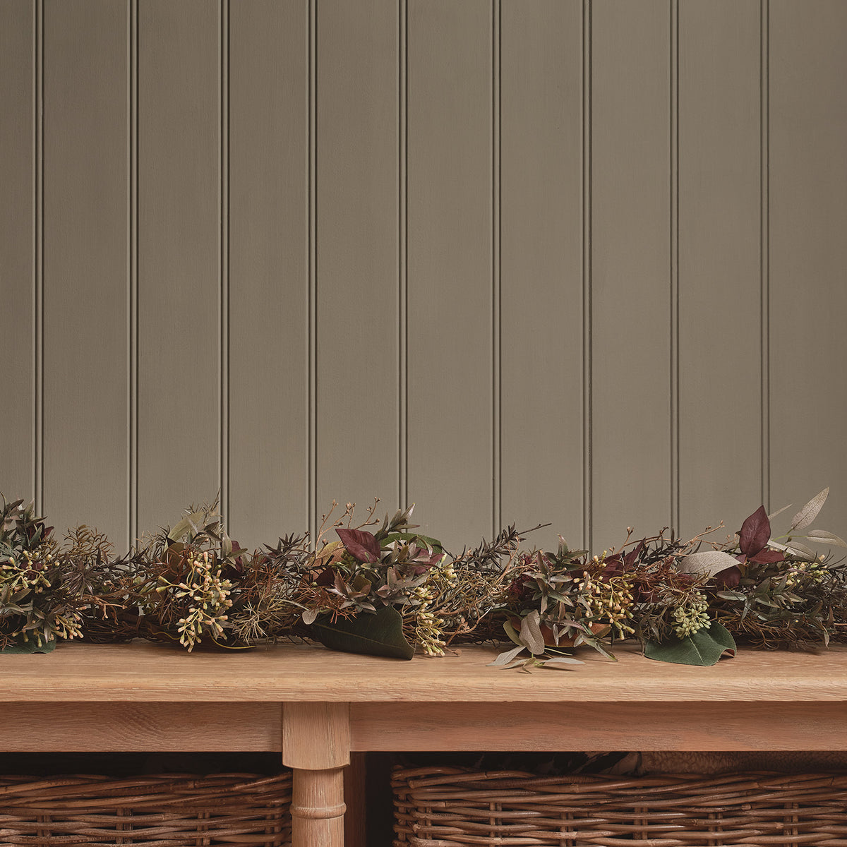 2m Herbst- und Wintergirlande mit Beleuchtung