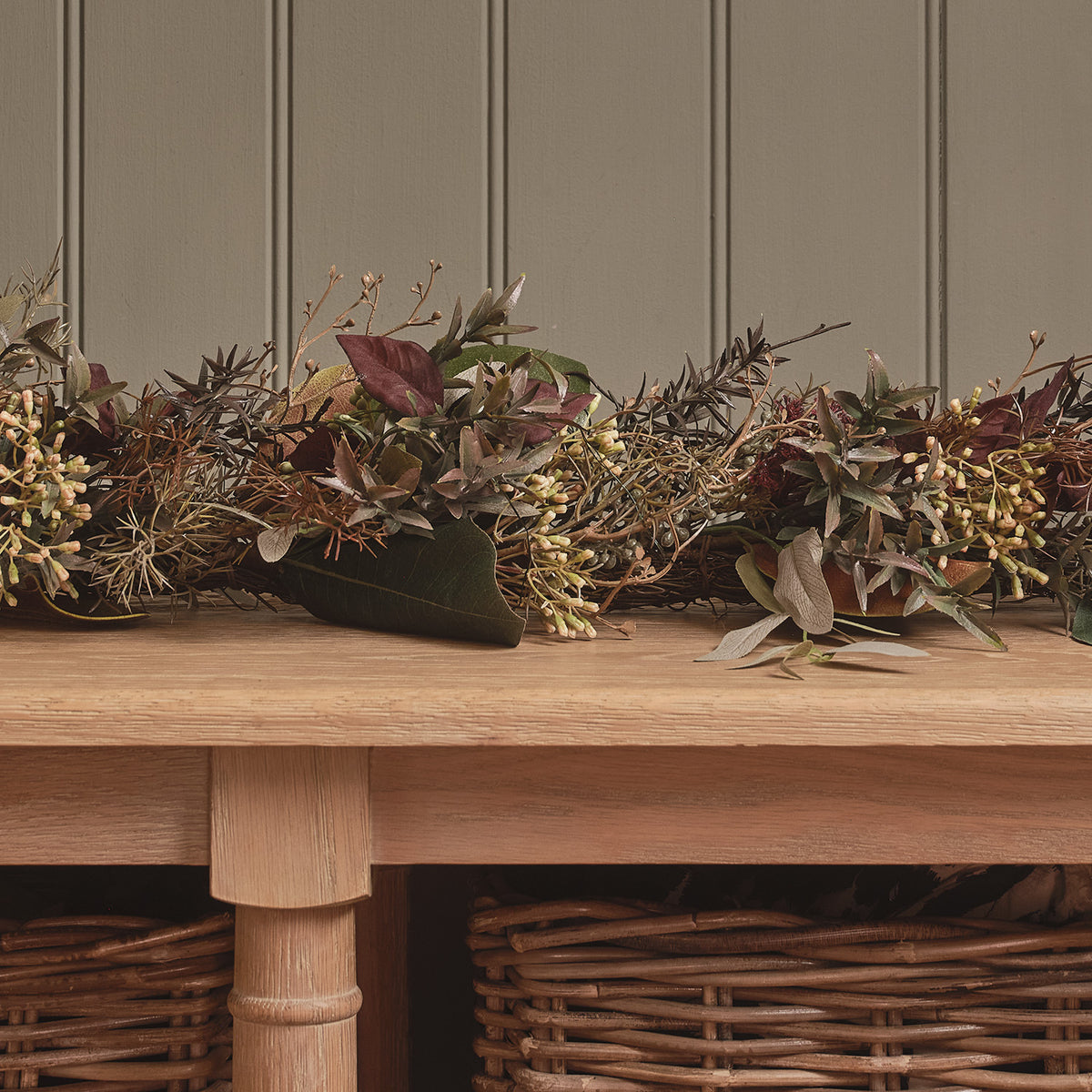 2m Herbst- und Wintergirlande mit Beleuchtung