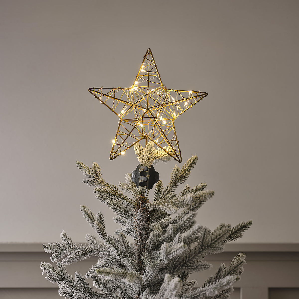LED Metall Stern Weihnachtsbaumspitze gold
