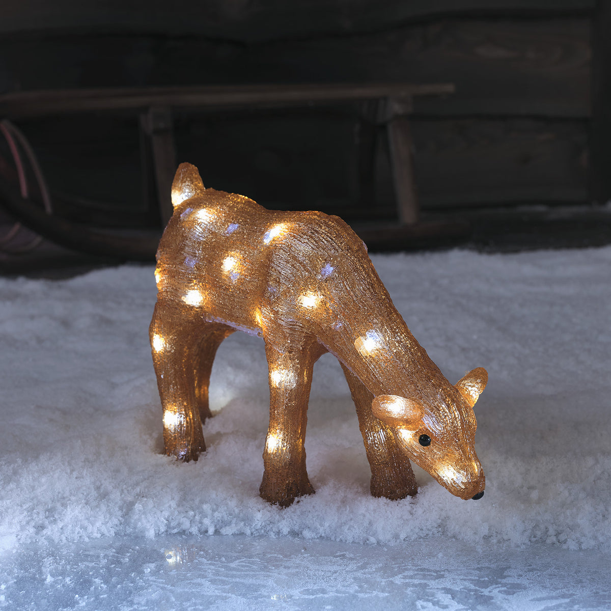 Grasendes Acryl LED-Rentier Hirschkuh