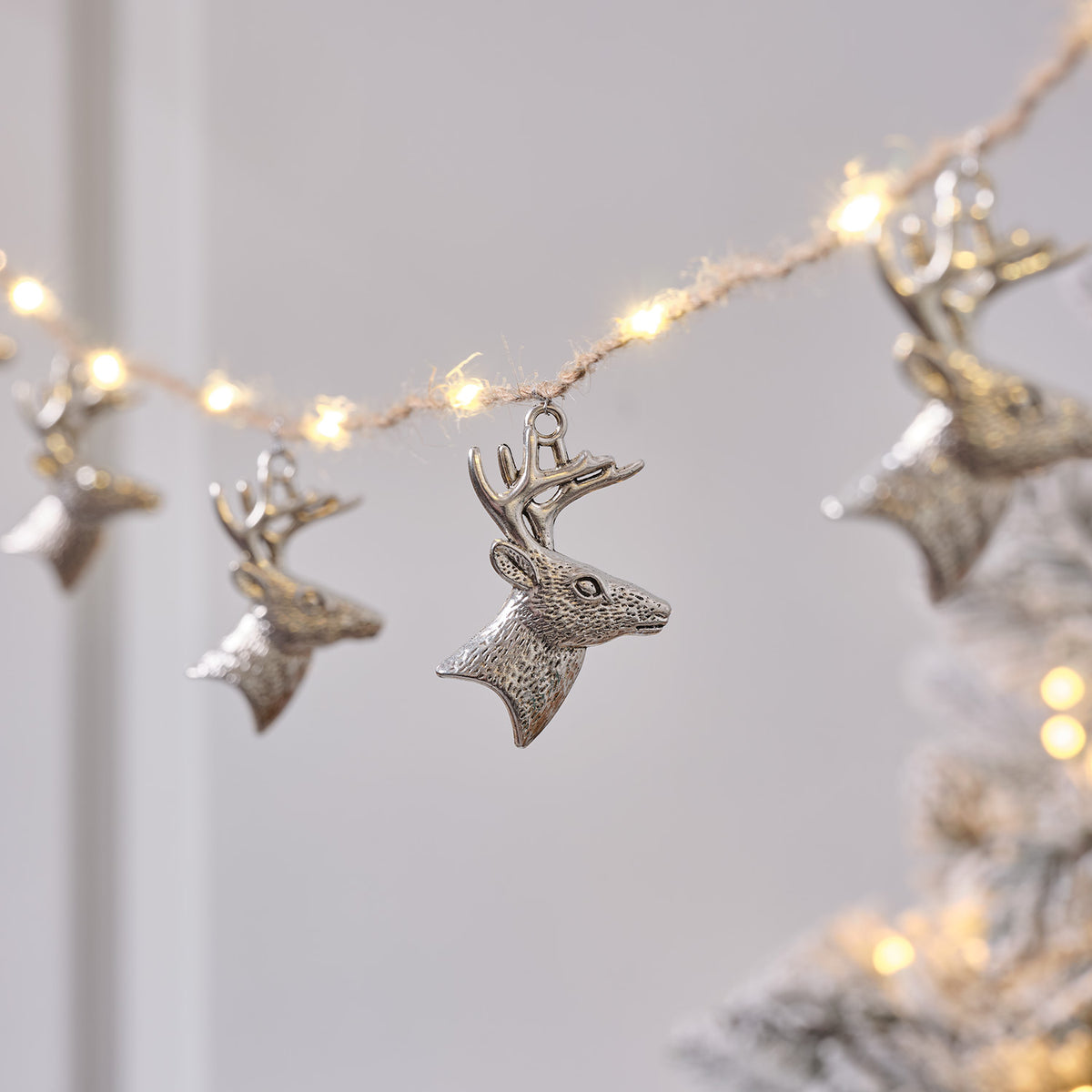 10er LED-Mikro-Weihnachtslichterkette Rentiere