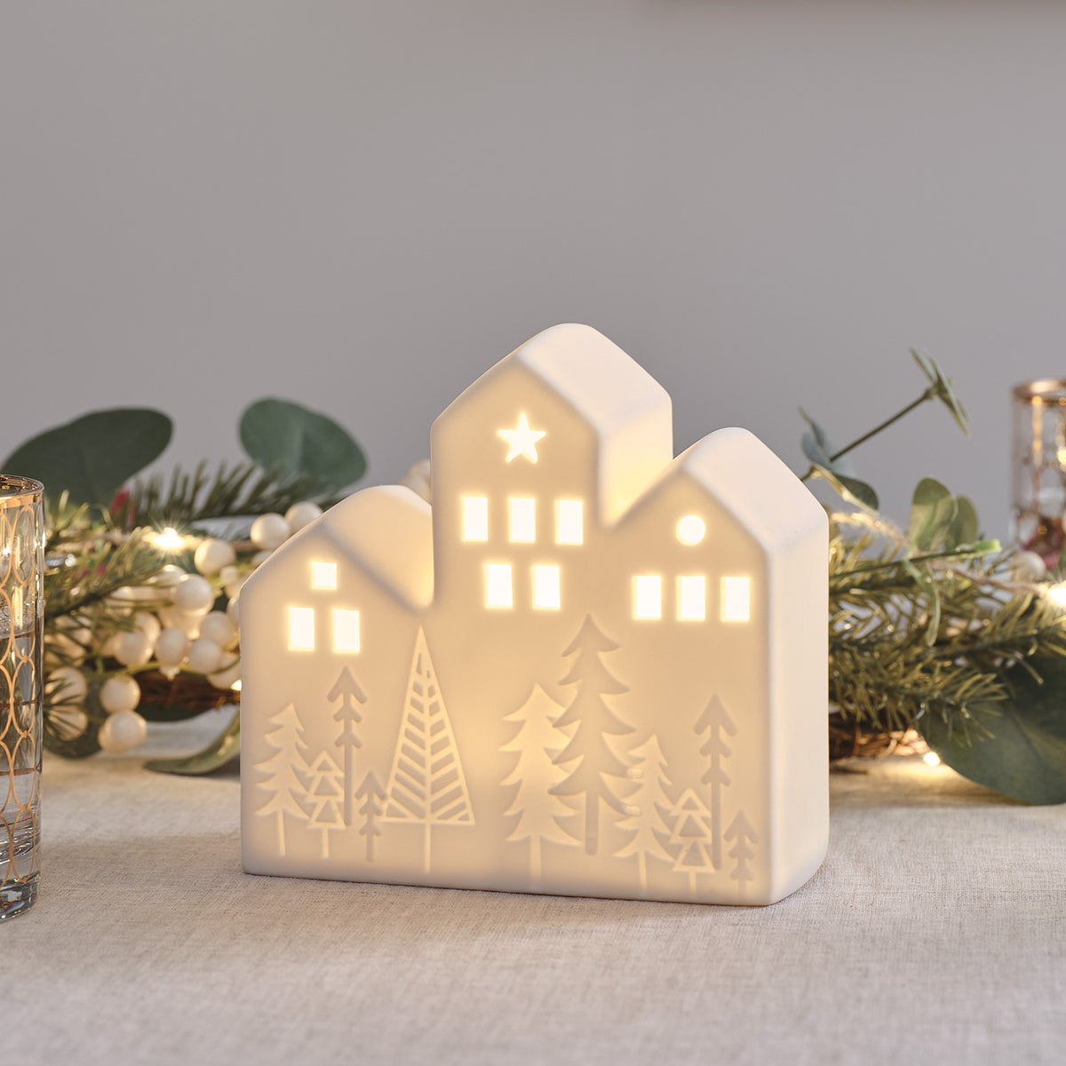 LED-Keramik Weihnachtshaus