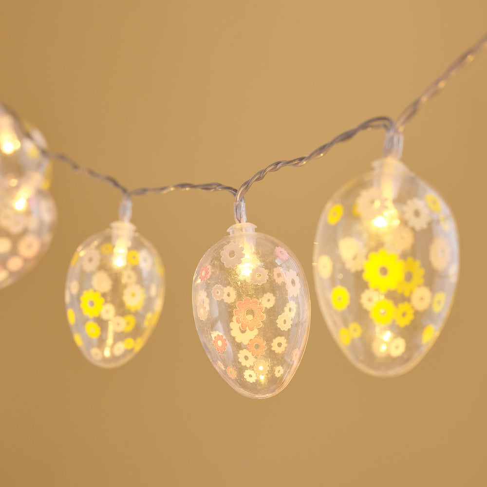 10er batteriebetriebene warmweiße Ostereier LED-Lichterkette