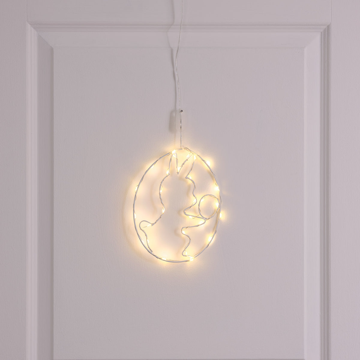 LED-Osterei zum Aufhängen mit Mikrolichtern in weiß