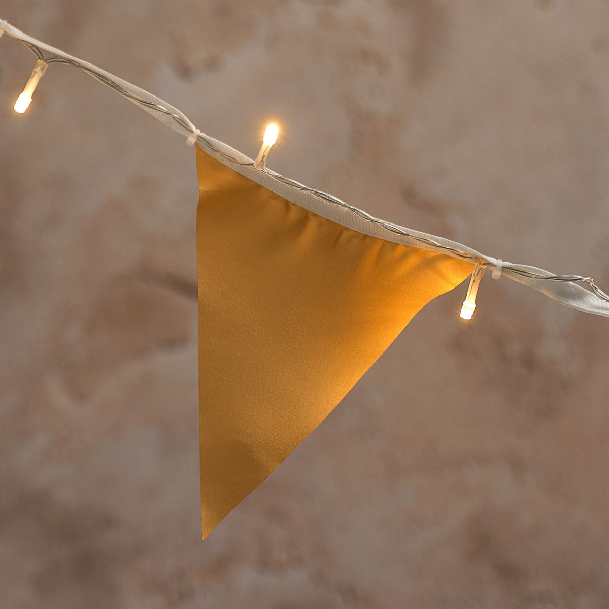 Lichterkette mit Frühlingsfähnchen Orange