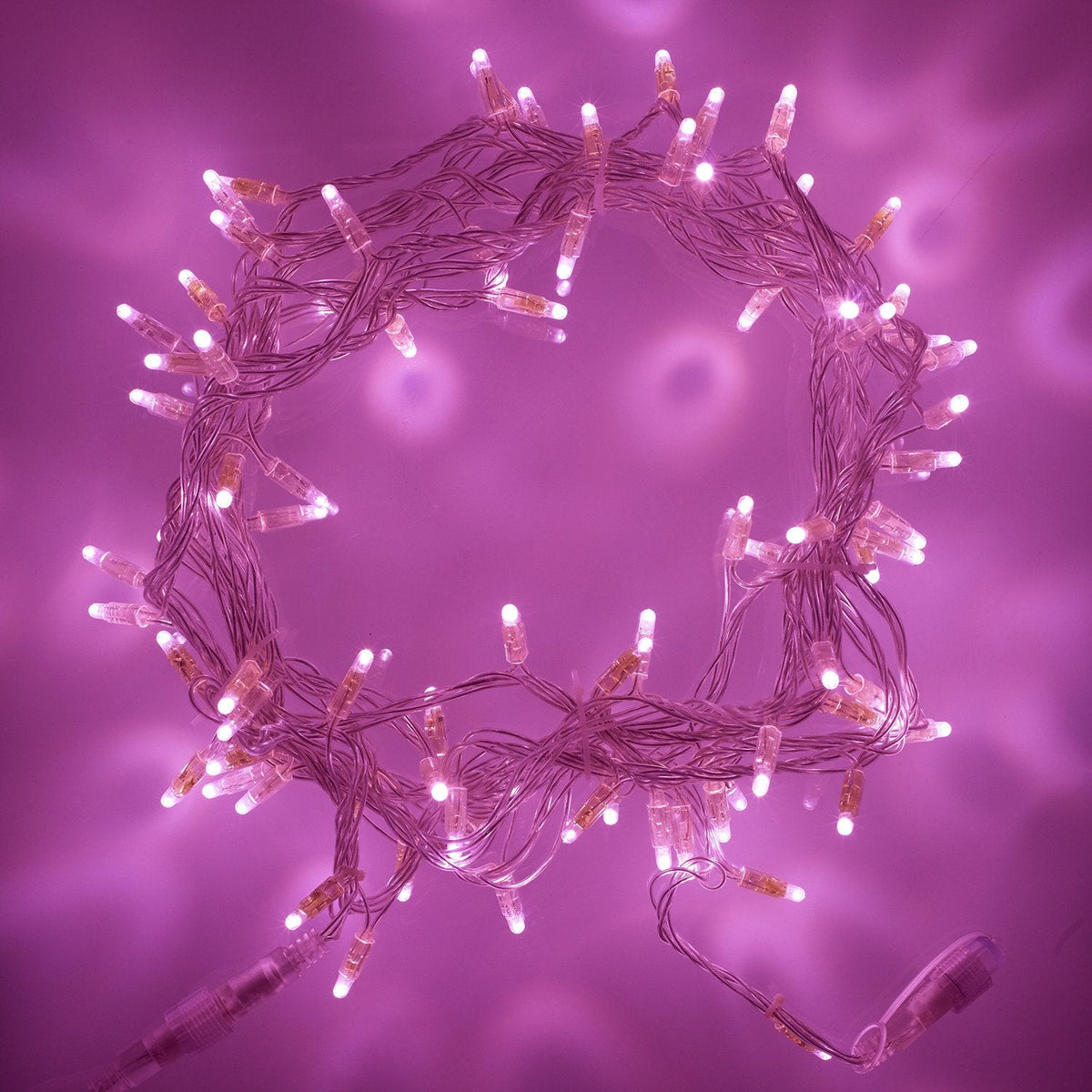 Core Connect 50m 500er LED Lichterkette pink koppelbar transparentes Kabel
