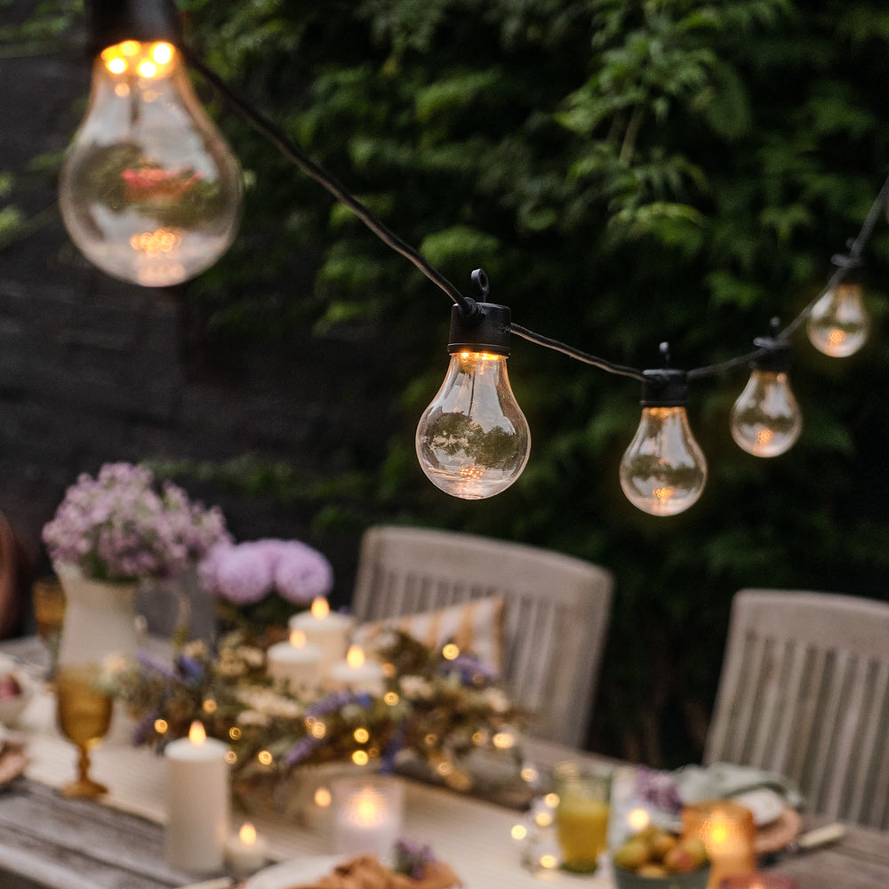 Core Connect 5m 10er Party Lichterkette warmweiß koppelbar schwarzes Kabel