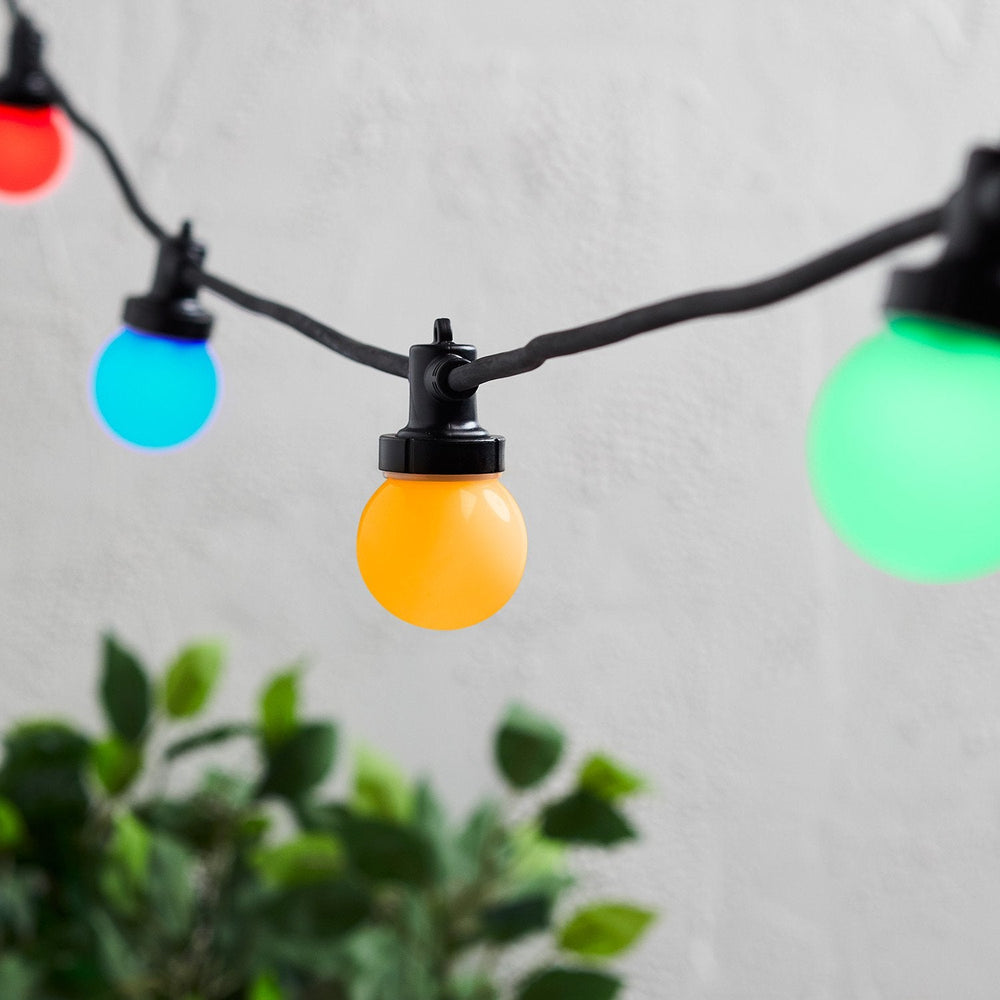 Pro Connect IP67 50m 100er Party Lichterkette bunt koppelbar schwarzes Kabel