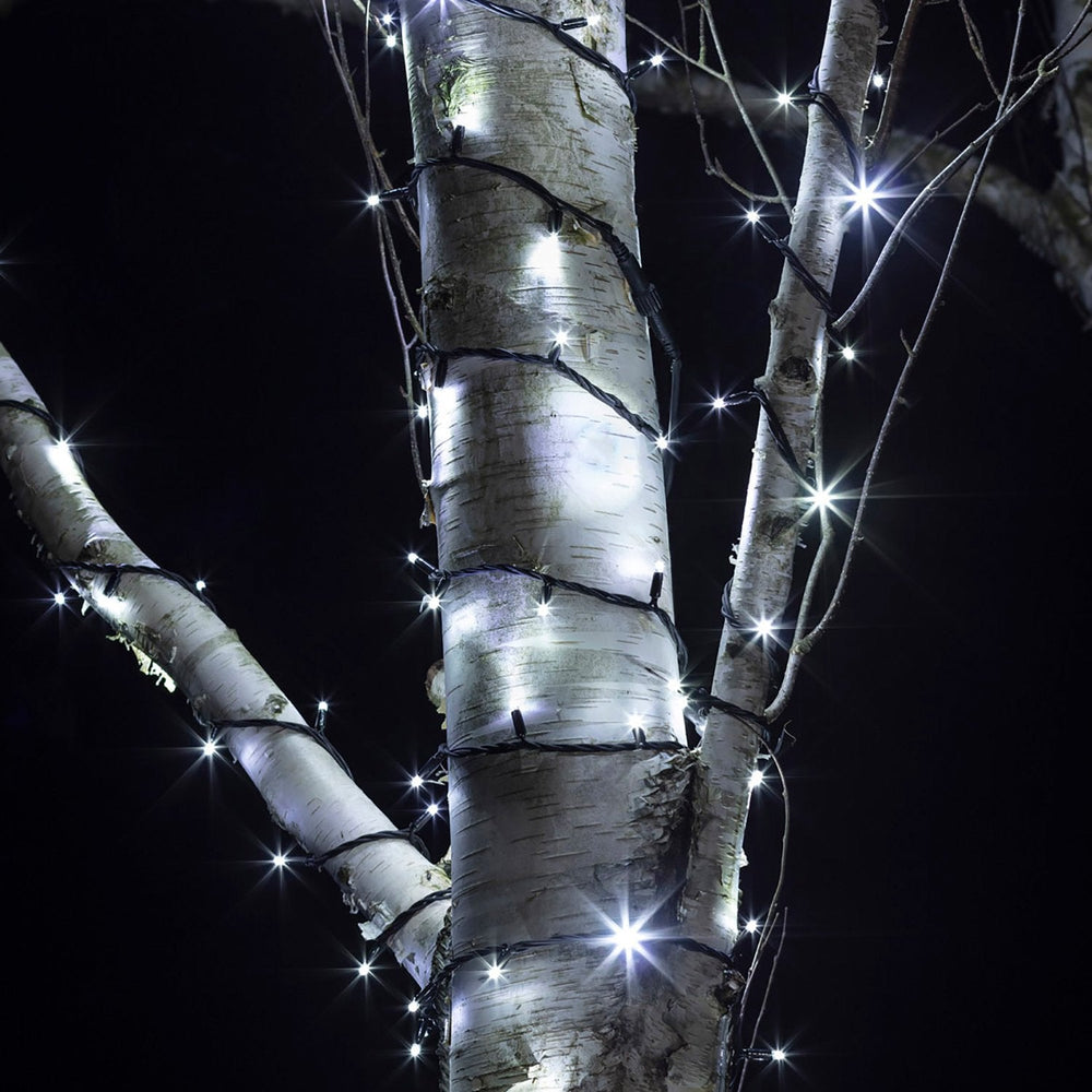25m 250er LED Lichterkette weiß koppelbar schwarzes Kabel Pro Serie