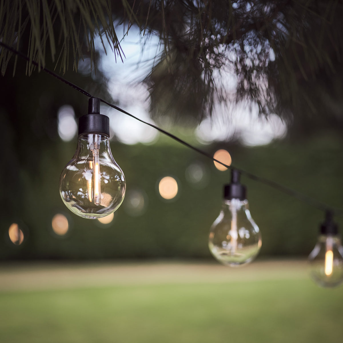 20er LED Solar Party Lichterkette Retro