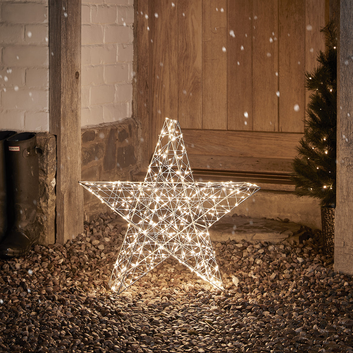 60cm Bicolor LED Stern Weihnachtsdeko außen