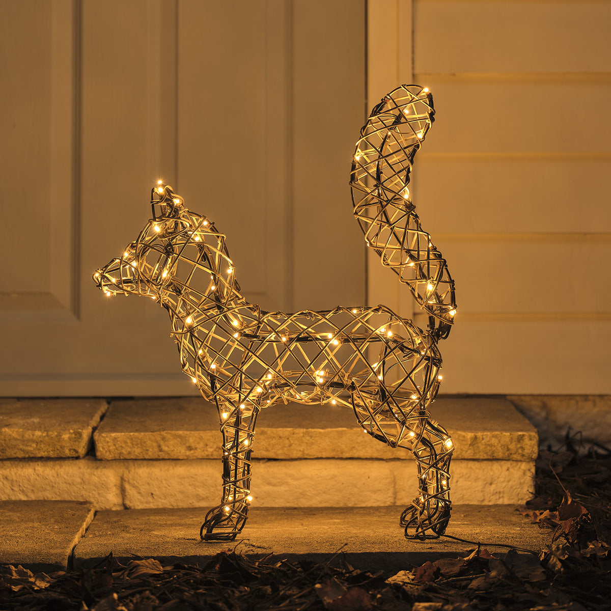  Sherwood Rattan LED-Gartenfiguren Fuchs 