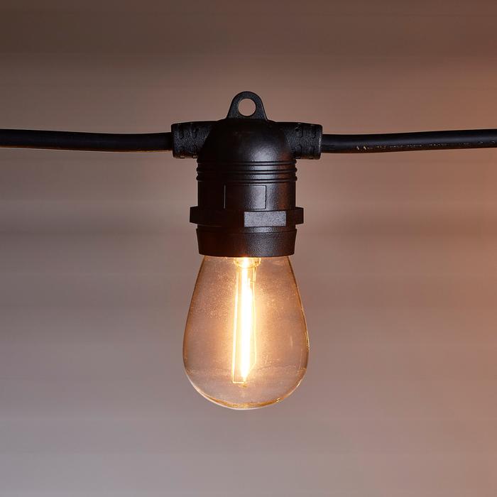 Ultimate Connect 65m 130er LED Lichterkette Glühbirnen warmweiß koppelbar schwarzes Kabel