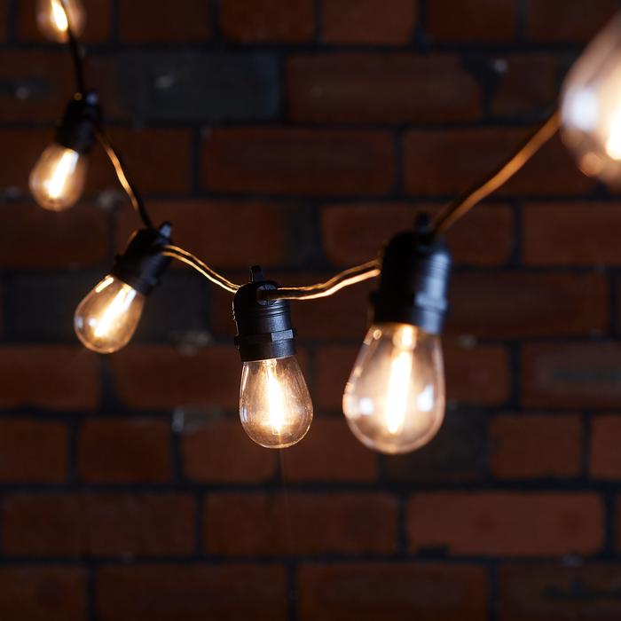 Ultimate Connect 35m 70er LED Lichterkette Glühbirnen warmweiß koppelbar schwarzes Kabel