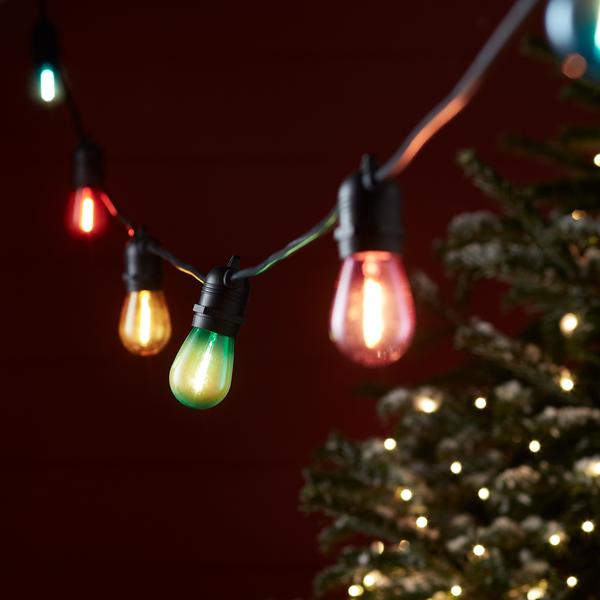 Ultimate Connect 5m 10er LED Lichterkette Glühbirnen bunt koppelbar schwarzes Kabel
