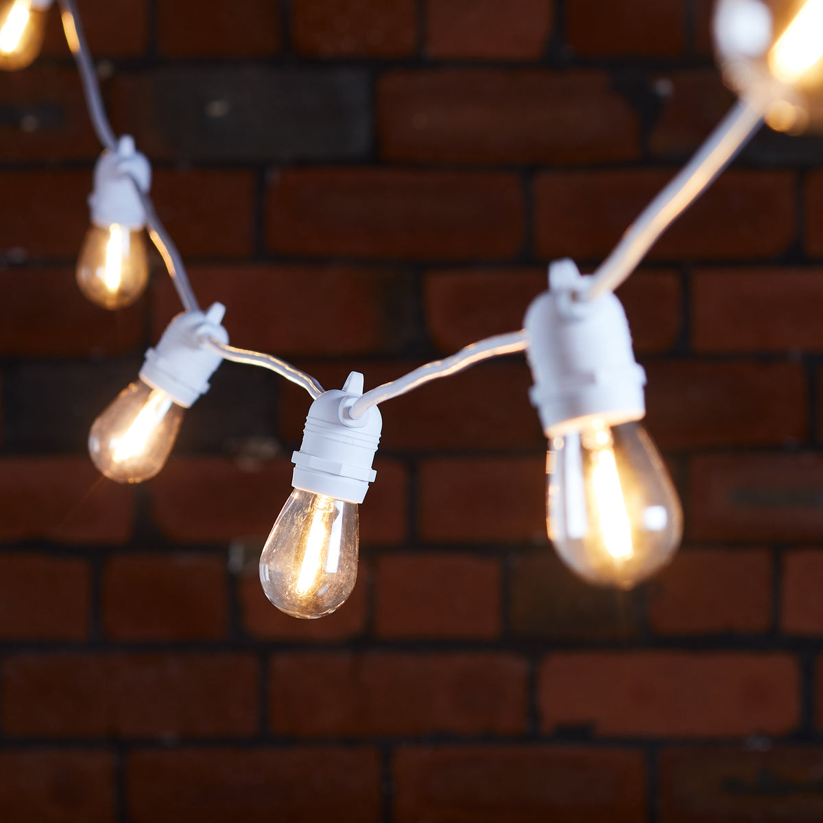 Ultimate Connect 25m 50er LED Lichterkette Glühbirnen warmweiß koppelbar weißes Kabel