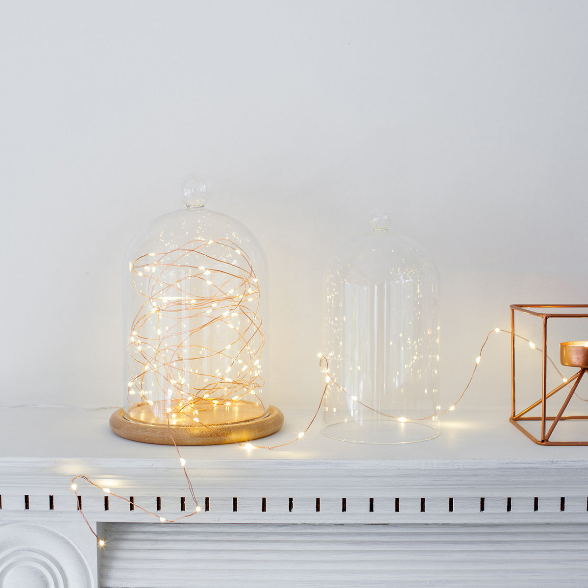 20er LED Micro Lichterkette Kupferdraht warmweiß