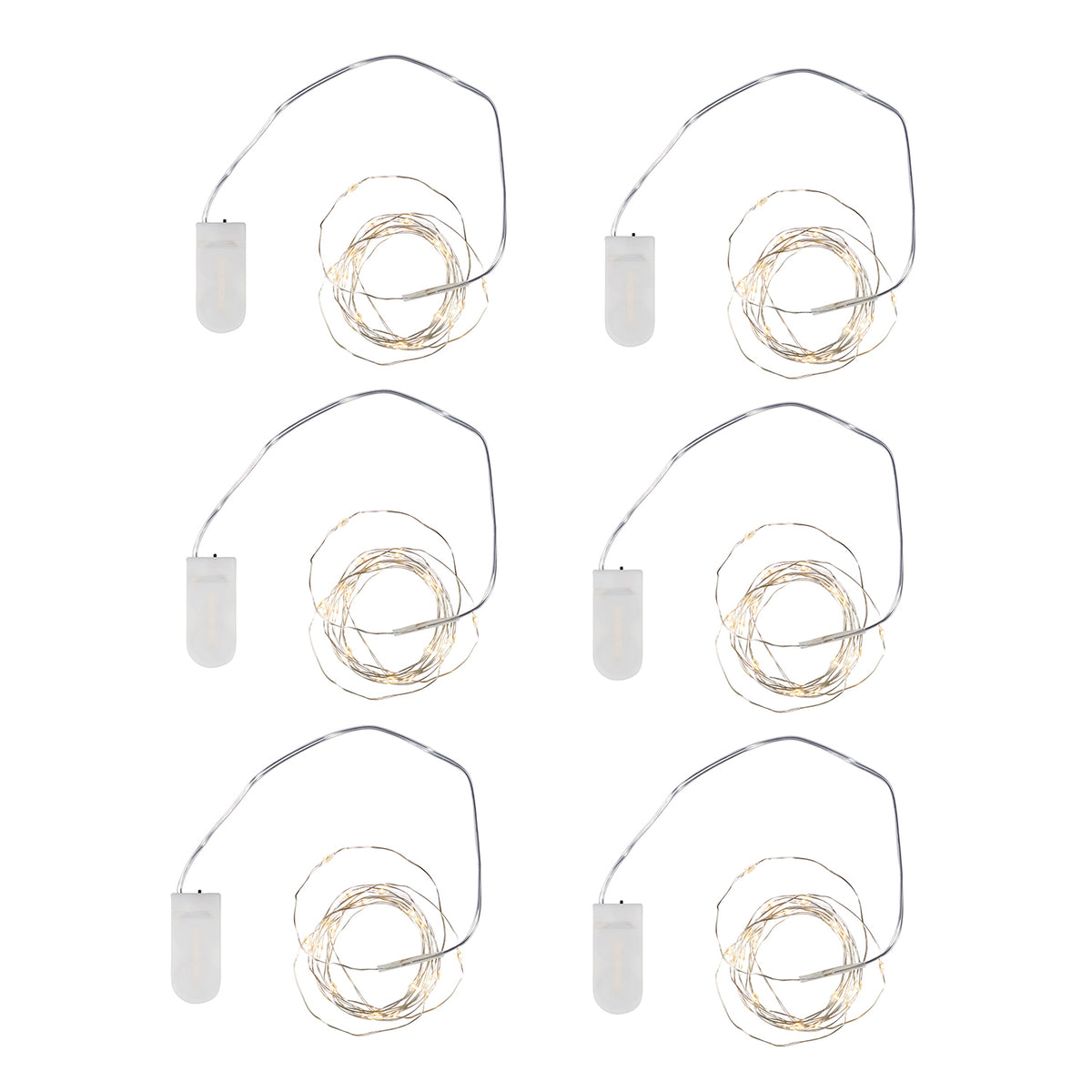 6er Set 20er Micro Lichterketten warmweiß