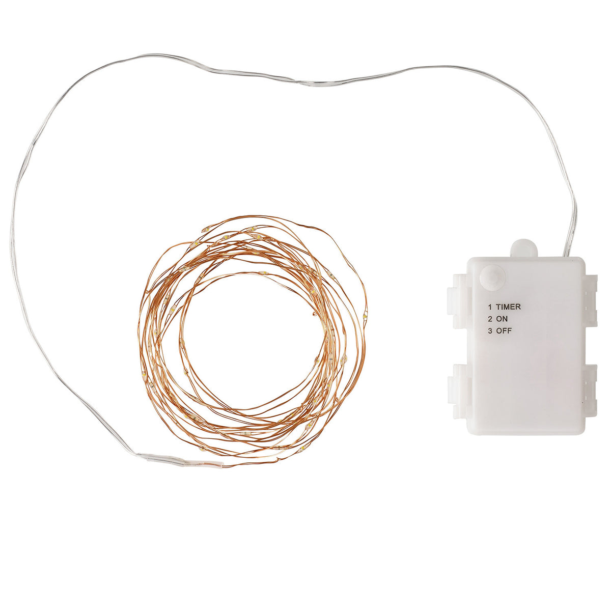 50er LED Micro Lichterkette Kupferdraht warmweiß