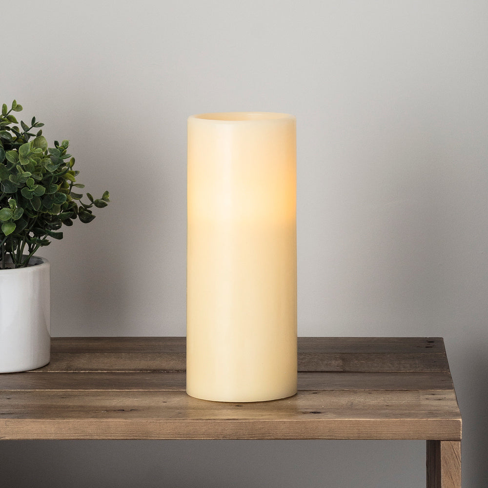 LED Kerze Echtwachs Timer 25cm