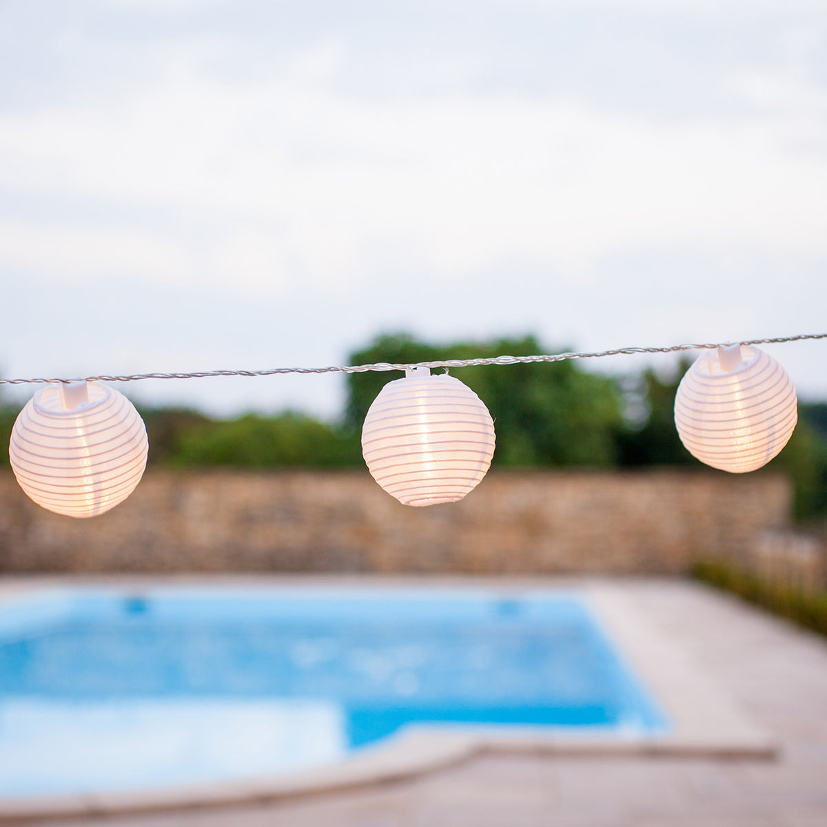 20er Lampion Lichterkette warmweiß koppelbar