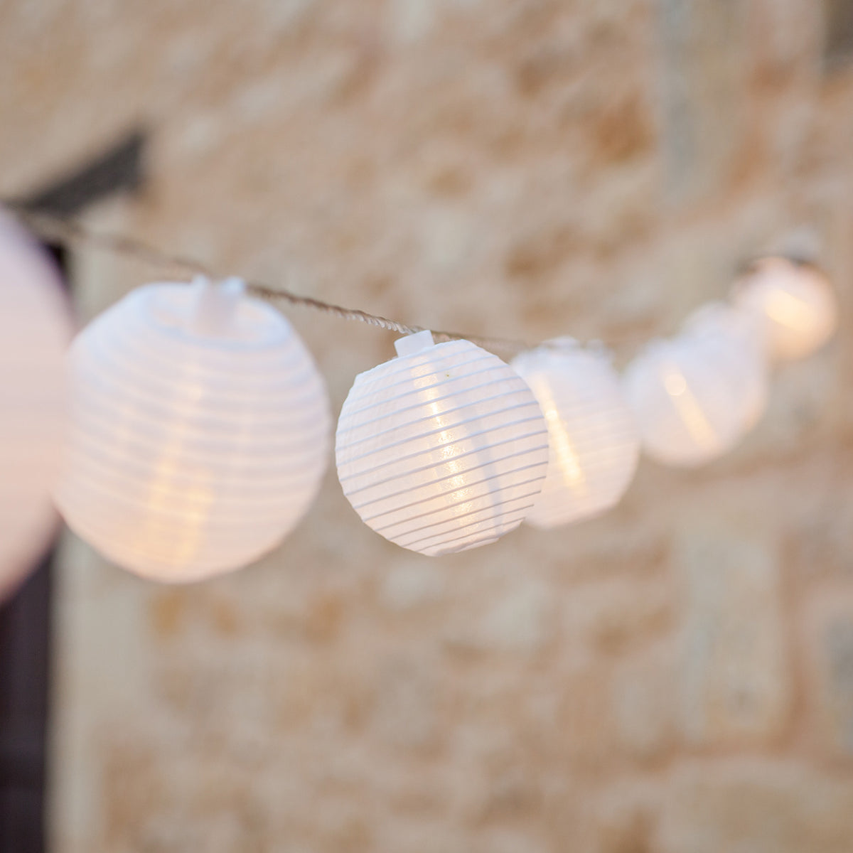 20er Lampion Lichterkette warmweiß koppelbar