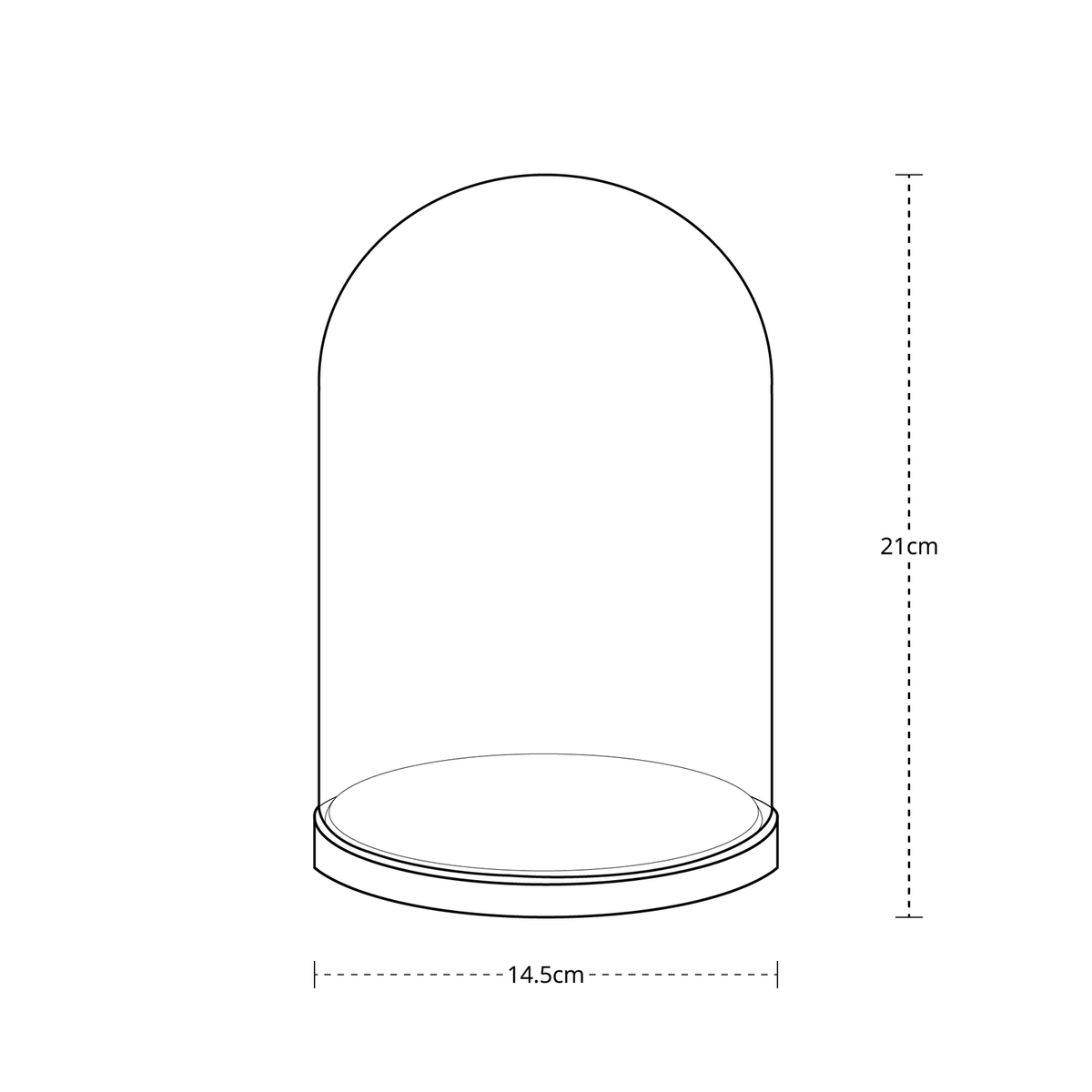 Minimalistische Glasglocke mit Micro Lichterkette