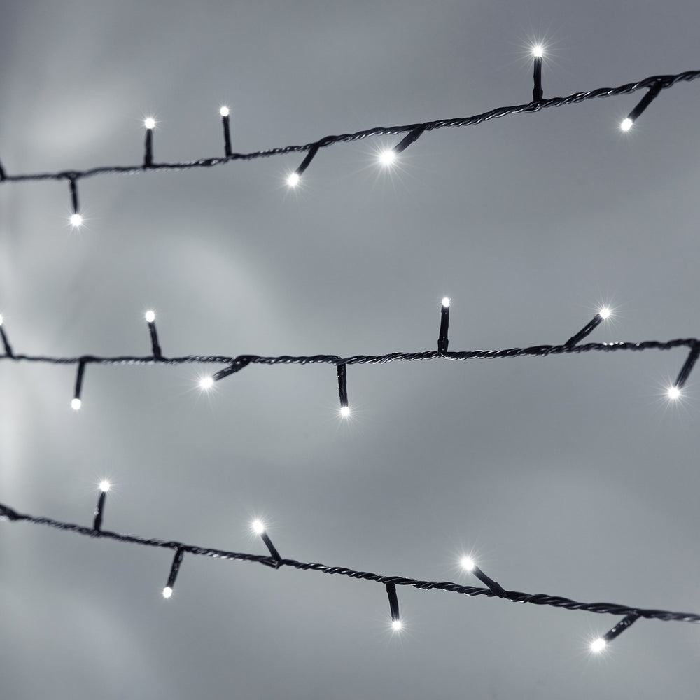 Essential Connect 20m 200er LED Lichterkette weiß koppelbar grünes Kabel