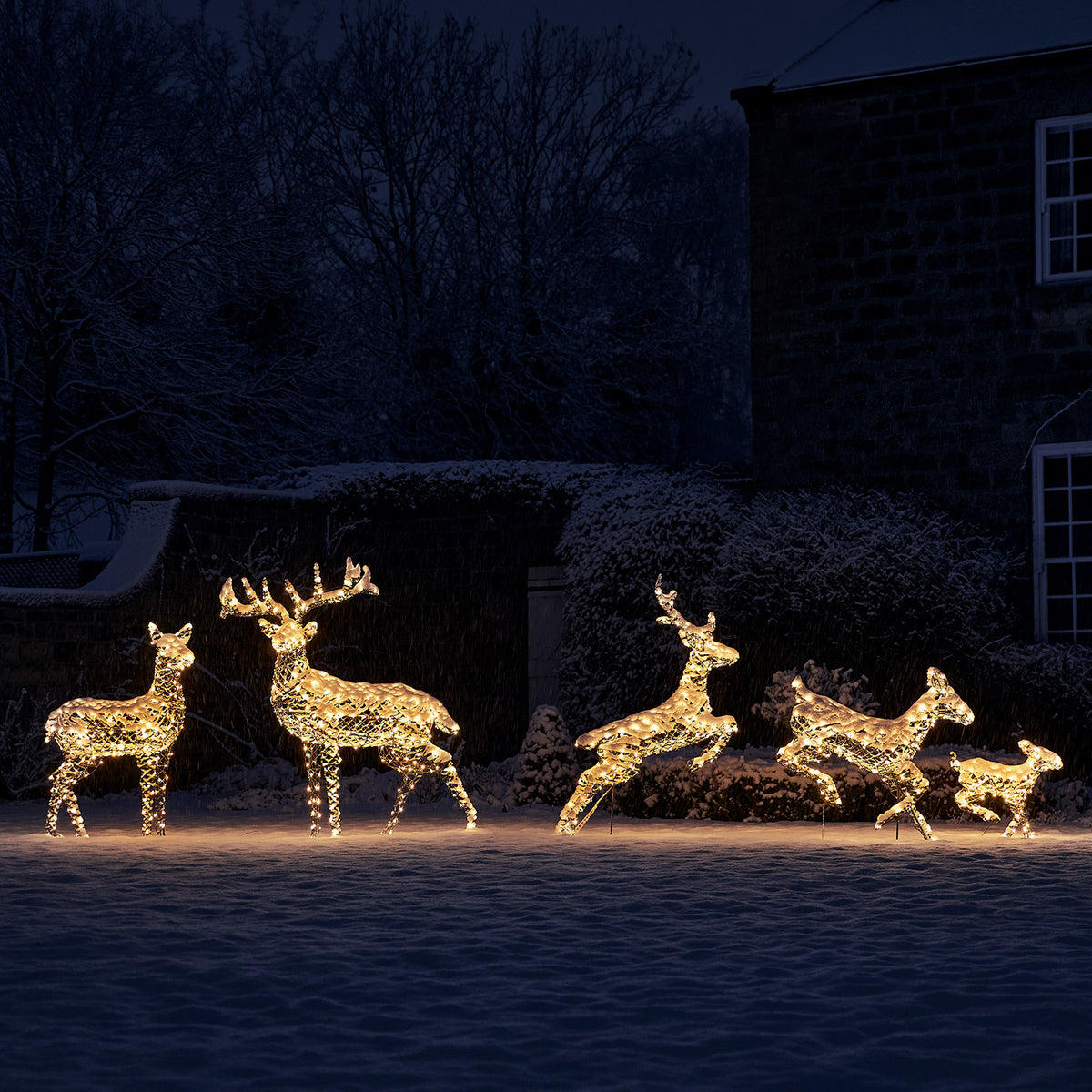 5er Set LED-Rentierfamilie XL Harlow