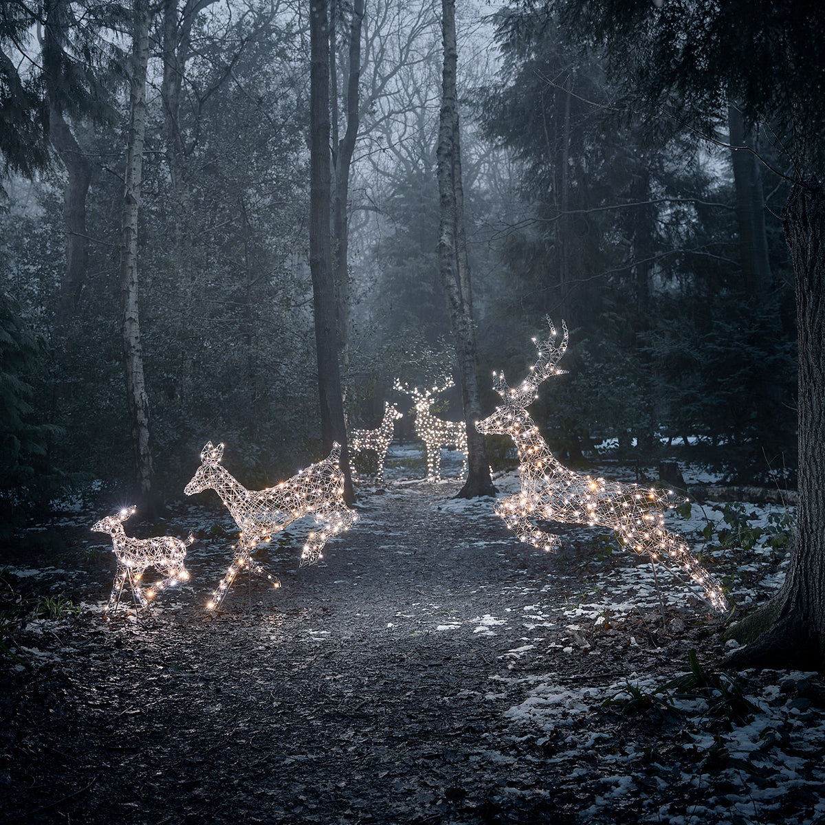5er Set LED-Rentierfamilie XL Harlow