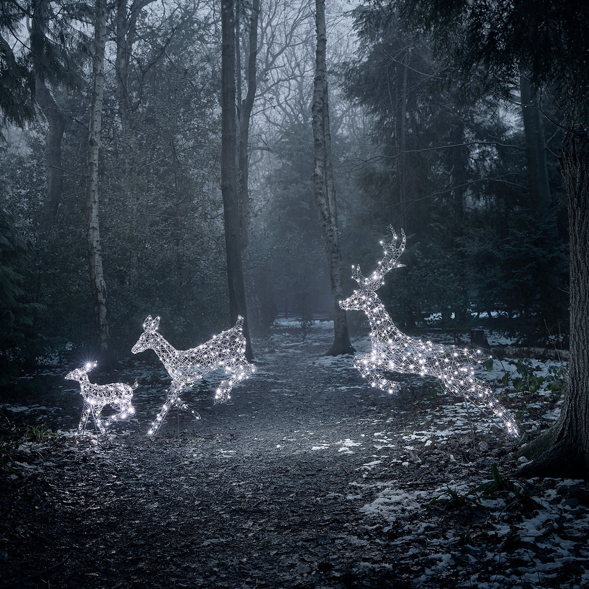 3er Set springende LED-Rentierfamilie L Harlow