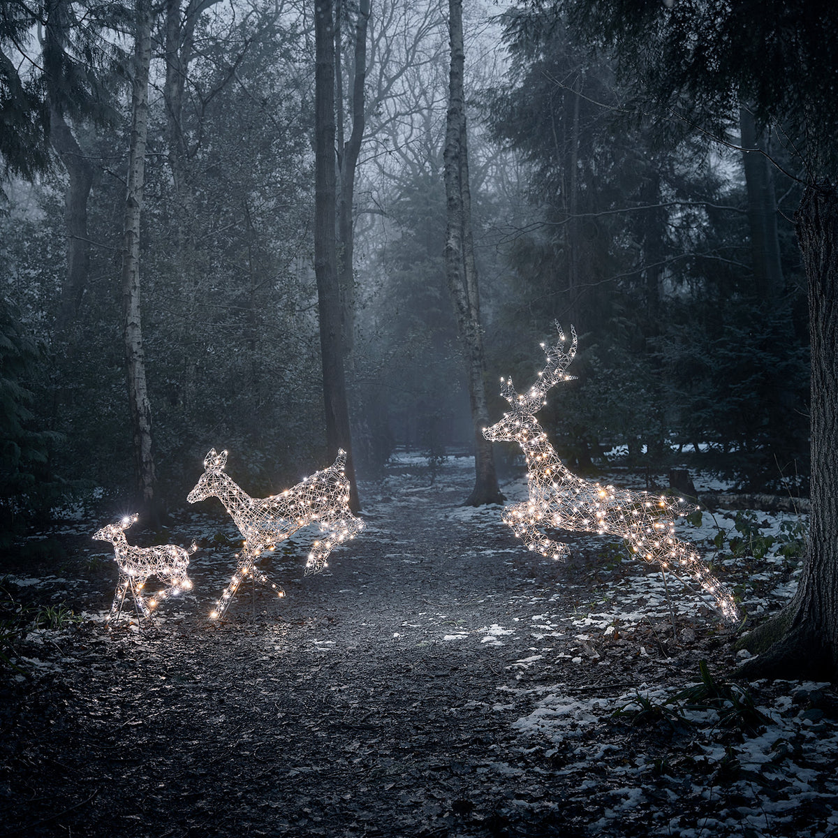 3er Set springende LED-Rentierfamilie L Harlow