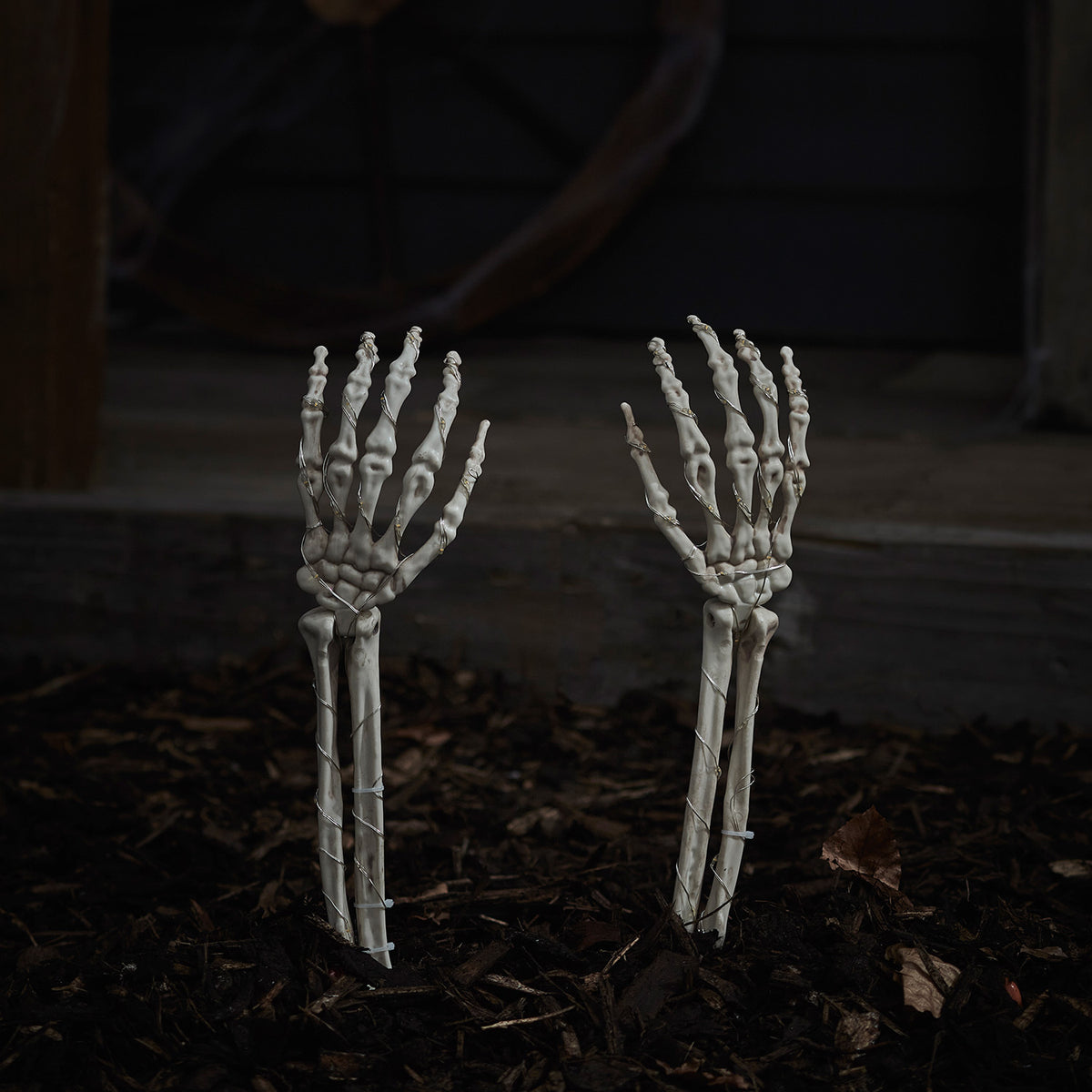 2er Set Halloween Gartendeko Stableuchten Skelette