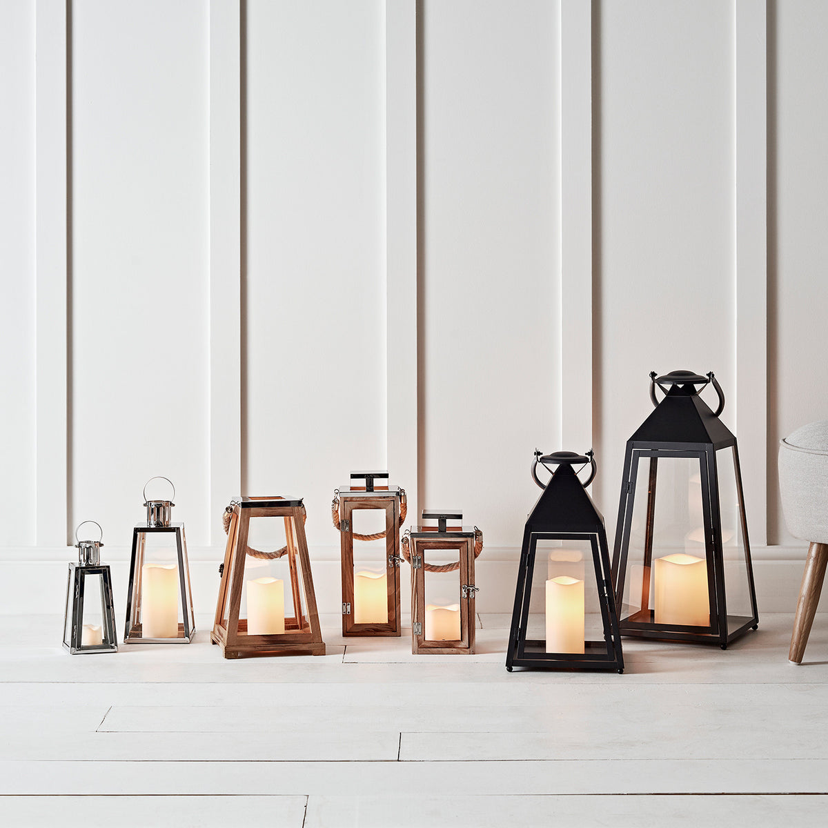 Salcombe Holz LED Laterne