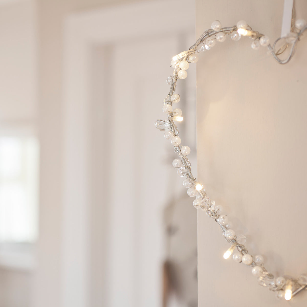 10er LED Lichterkranz Herz warmweiß batteriebetrieben