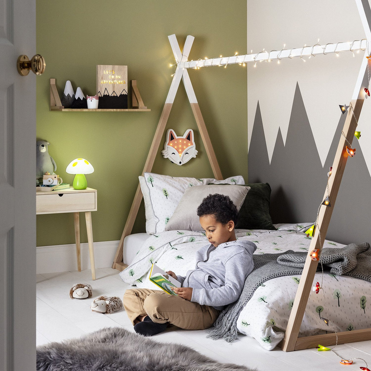 30er Woodland Filz Kinder Lichterkette