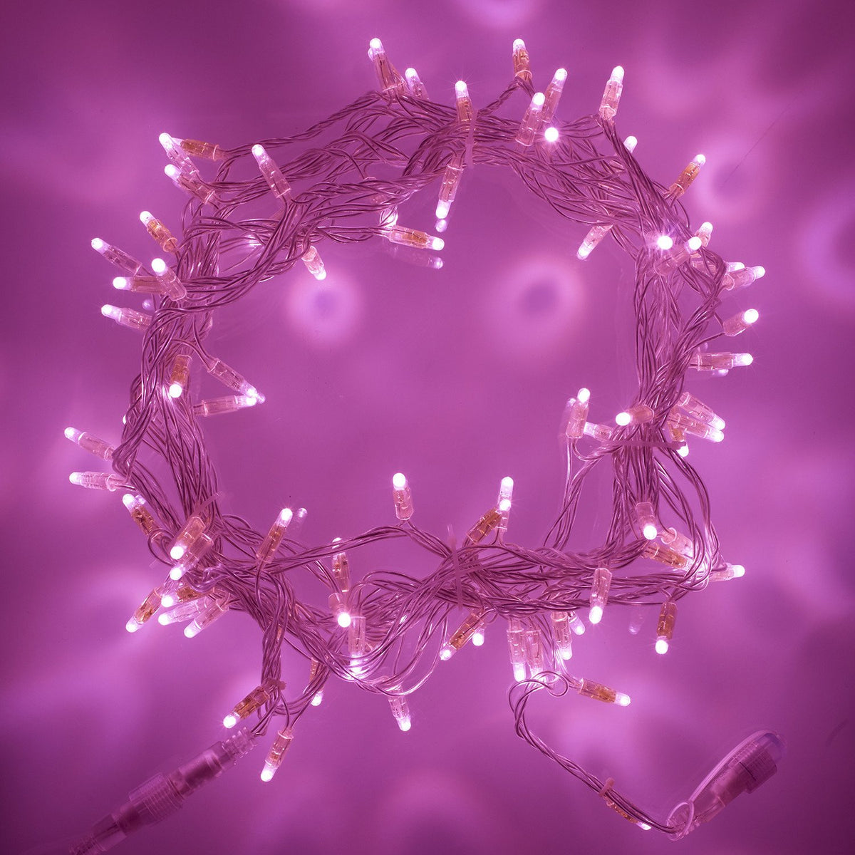 Core Connect 80m 800er LED Lichterkette pink koppelbar transparentes Kabel
