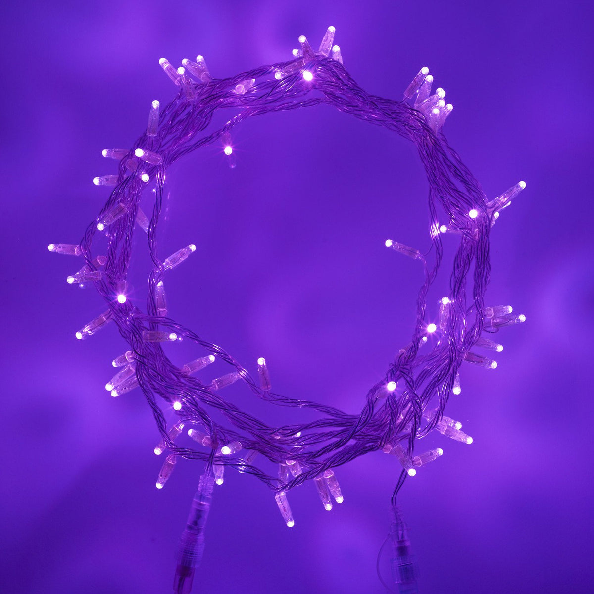 Core Connect 60m 600er LED Lichterkette lila koppelbar transparentes Kabel